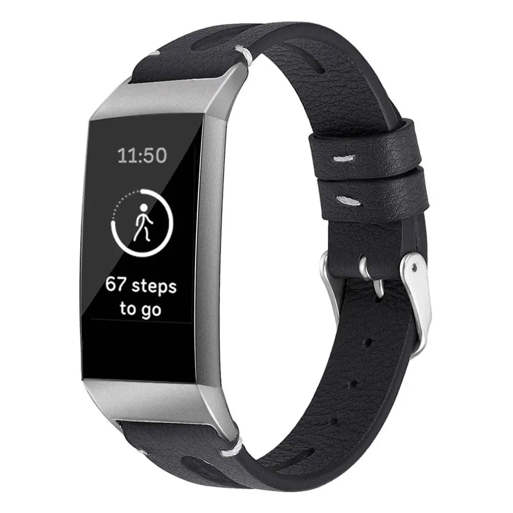 Fitbit Charge 3 &amp; 4 Premiere Fashion Lederarmband