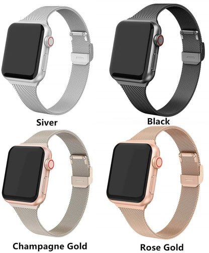 Hochwertiges dünnes Edelstahl-Mesh-Armband für die Apple Watch Series 5