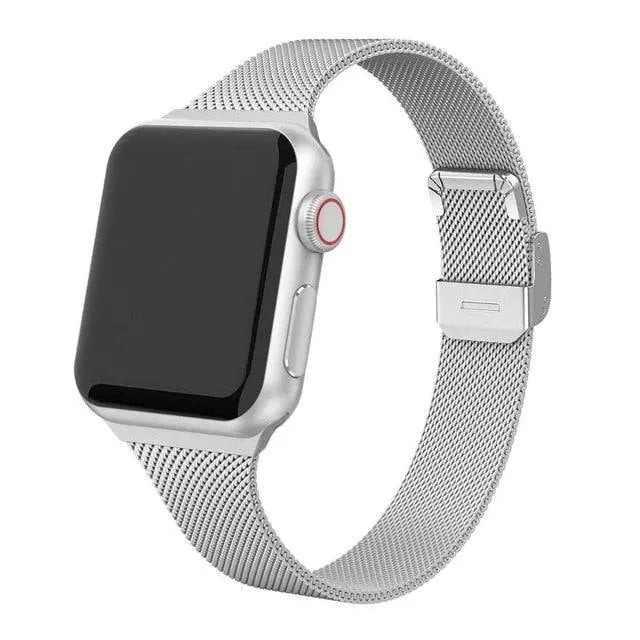 Hochwertiges dünnes Edelstahl-Mesh-Armband für die Apple Watch