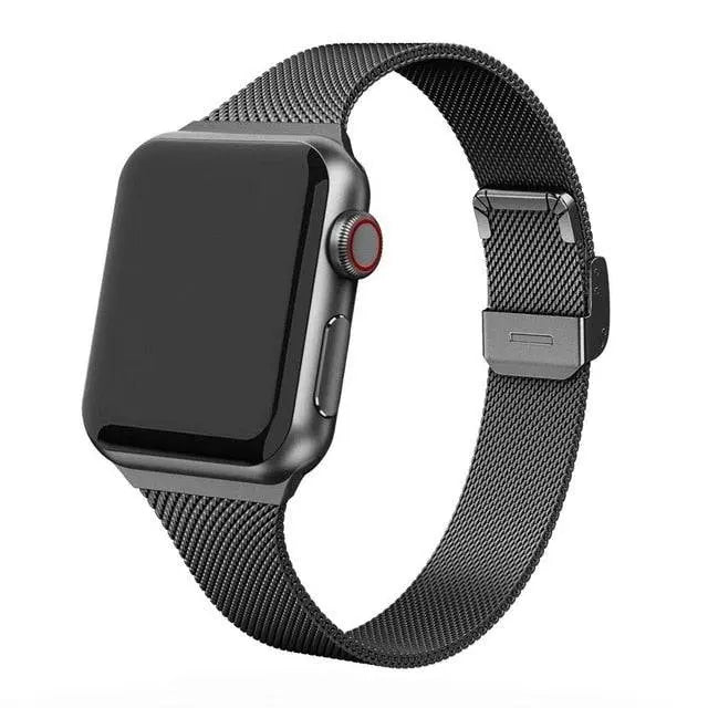 Hochwertiges dünnes Edelstahl-Mesh-Armband für die Apple Watch