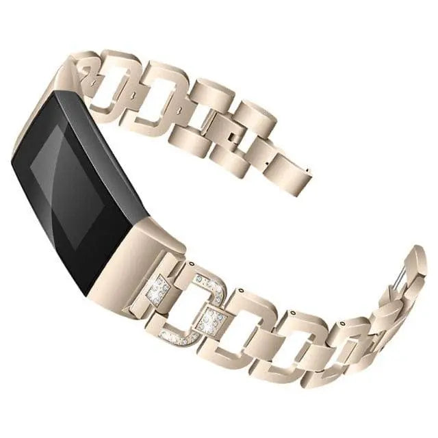 Fitbit Charge 3 &amp; 4 Vita Diamant-Armband aus Edelstahl