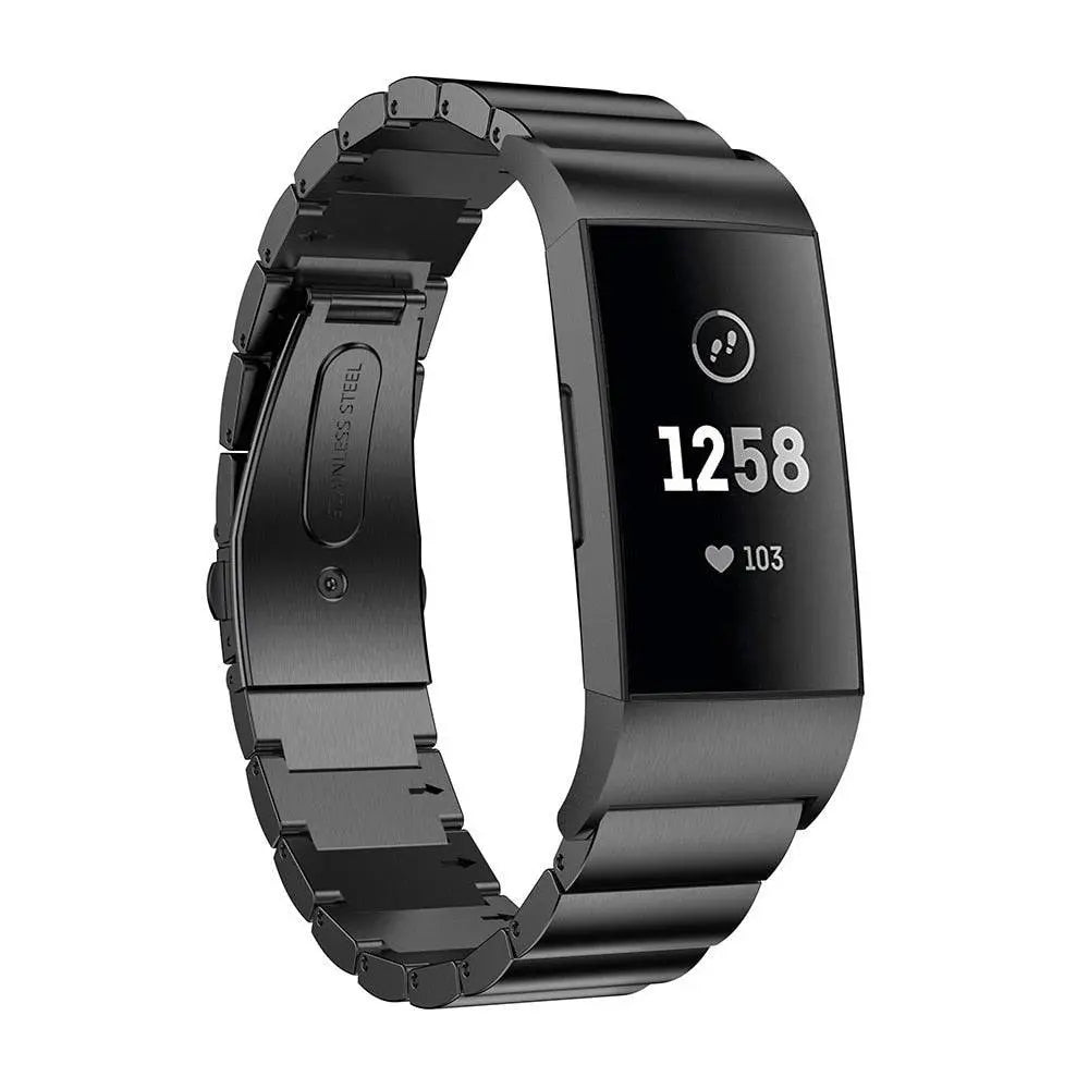 Ikonisches Edelstahl-Uhrenarmband für Fitbit Charge 3 und 4