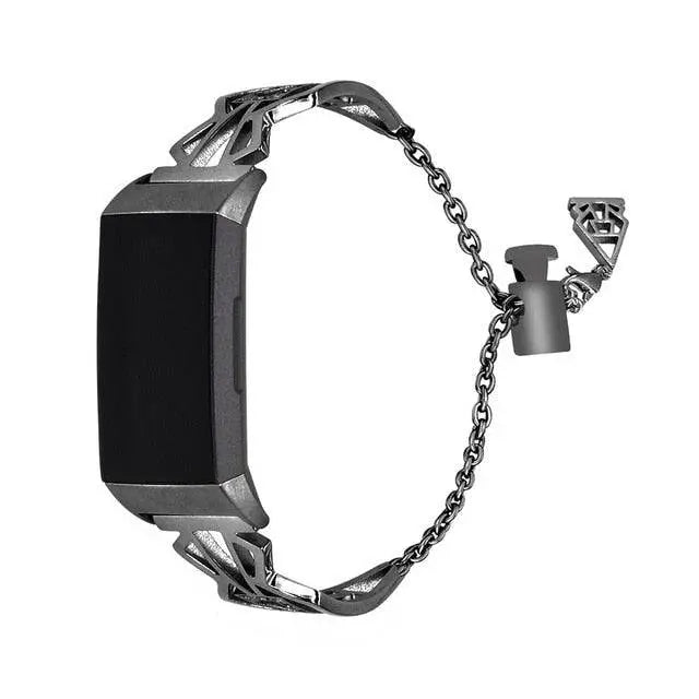 Diva-Armband aus Edelstahl für Fitbit Charge 3 und 4