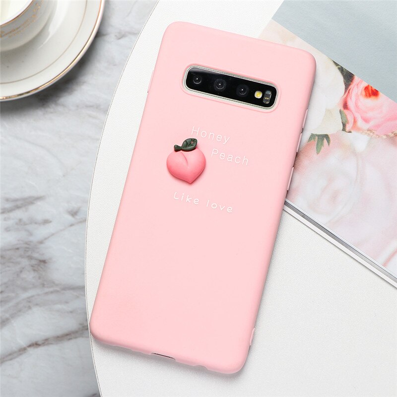 3D-Frucht-Silikon-Handyhülle in Rosa mit einem Pfirsich