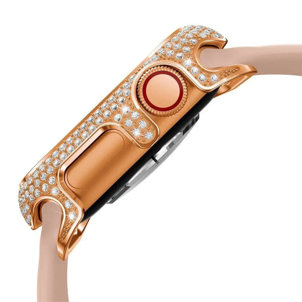 Makellos 18 Karat Roségold plattiertes Apple Watch-Gehäuse mit Diamanten