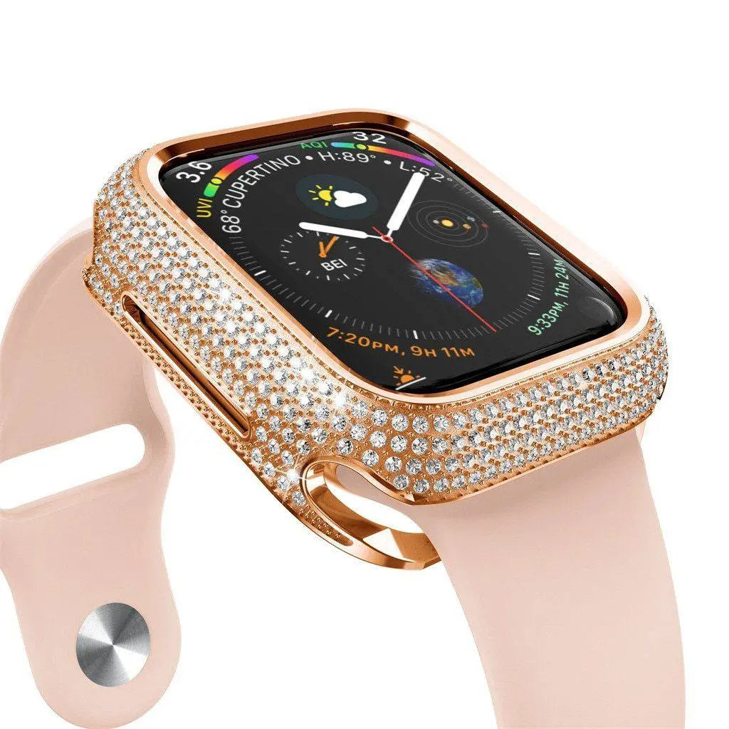 Makellos 18 Karat Roségold plattiertes Apple Watch-Gehäuse mit Diamanten