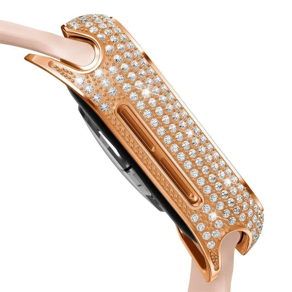 Makellos 18 Karat Roségold plattiertes Apple Watch-Gehäuse mit Diamanten