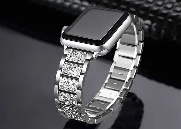 Diamond Pristine Edelstahlarmband mit Gehäuse für Apple Watch