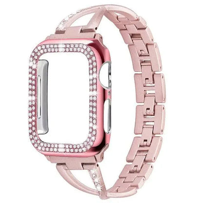 Diamond Luxe Edelstahlarmband mit Gehäuse für Apple Watch