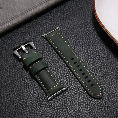 Individuell handgenähtes Echtlederarmband für die Apple Watch