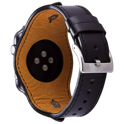 Hochwertiges, individuell anpassbares Apple Watch-Armband aus echtem Rindsleder