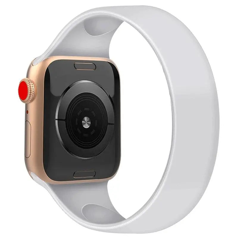 Elastisches, dehnbares Silikon-Loop-Band ohne Schnalle für die Apple Watch SE Serie 1/2/3/4/5/6/7/8/9 Ultra 2