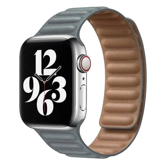 Hochwertiges Magnetschlaufenarmband aus echtem Leder für die Apple Watch