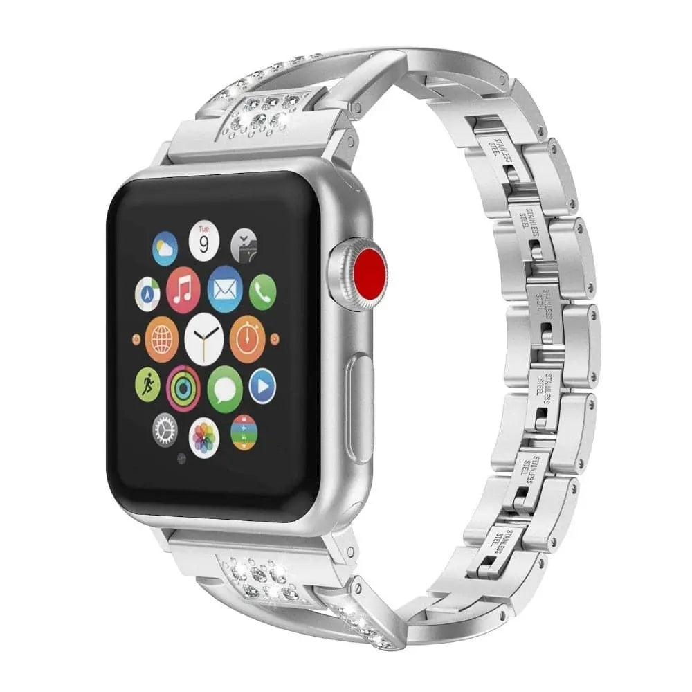 Luxuriöses Armband mit Diamantnieten für die Apple Watch Series 7 41 mm 45 mm