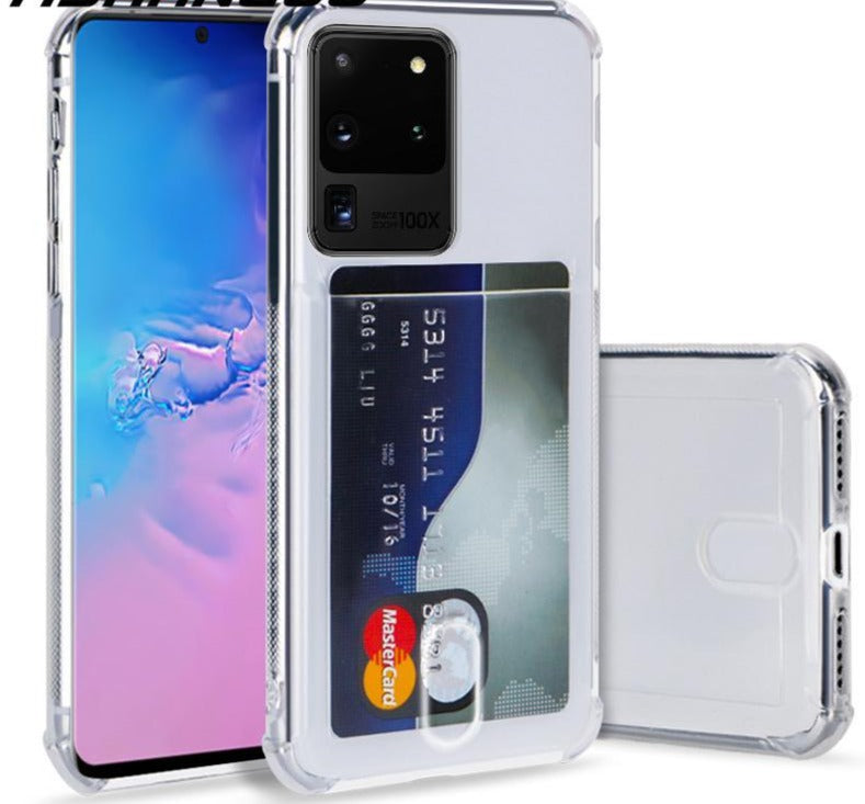 Transparente Handyhülle mit Kreditkartenfach für Samsung