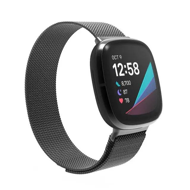 Hochwertiges Milanese Mesh Loop-Armband aus Edelstahl für Fitbit Versa 3/Fitbit Sense