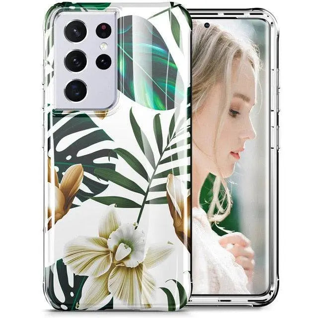 Florale Handyhülle für Samsung Galaxy S21/S21 Plus/S21 Ultra 5G