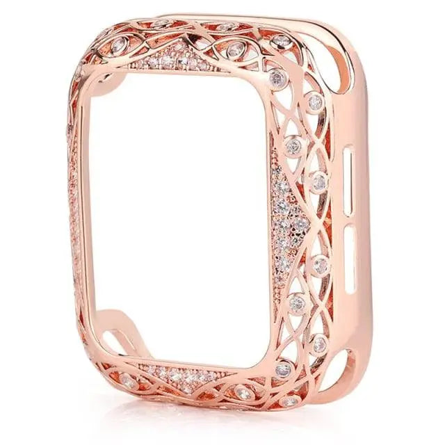 Makellos 18 Karat Roségold plattiertes Apple Watch-Gehäuse mit Diamanten