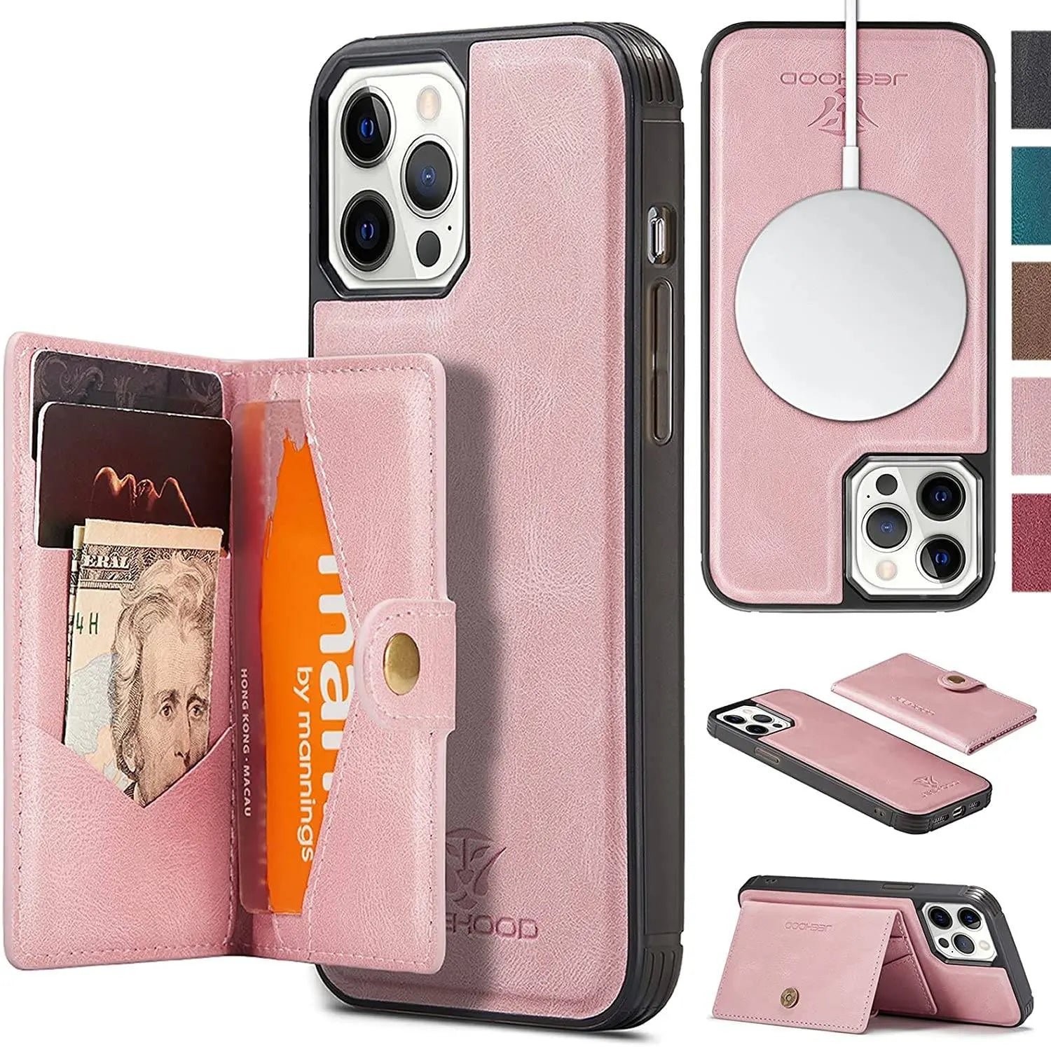 Zelara Leder-Kartenetui für iPhone 13 / 13 Pro / 13 Pro Max /13 Mini