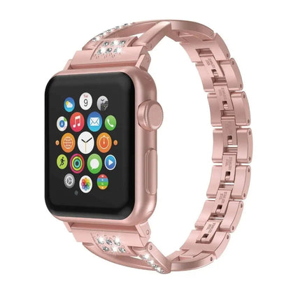 Luxuriöses Armband mit Diamantnieten für die Apple Watch Series 7 41 mm 45 mm