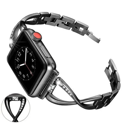 Luxuriöses Armband mit Diamantnieten für die Apple Watch Series 7 41 mm 45 mm