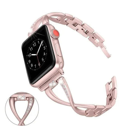 Luxuriöses Armband mit Diamantnieten für die Apple Watch Series 7 41 mm 45 mm