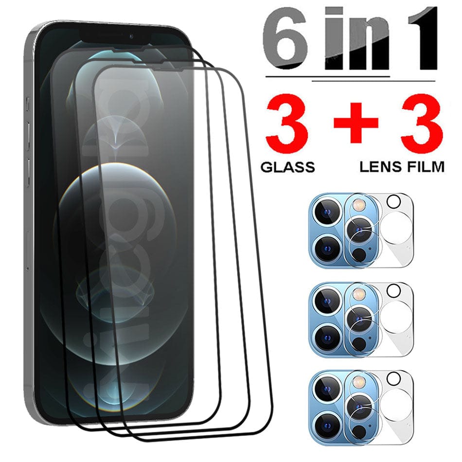 FULL COVER iPhone Displayschutz GLAS | Rundumschutz 3+3 Set