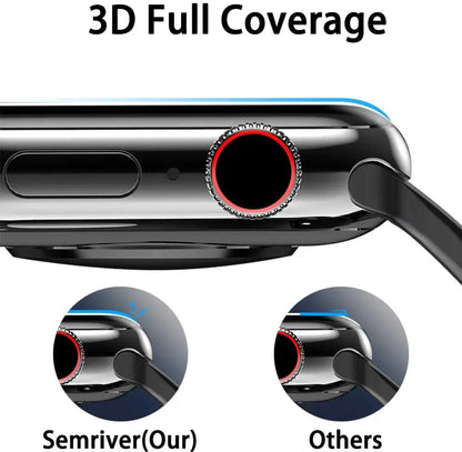 5D-HD-Hartglas mit gebogenen Kanten für die Apple Watch Series 7