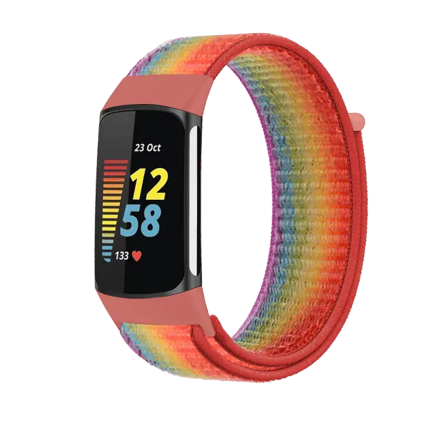 Schweißresistentes Nylon-Sportarmband für Fitbit Charge 5 | Ladung 6