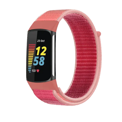 Schweißresistentes Nylon-Sportarmband für Fitbit Charge 5 | Ladung 6