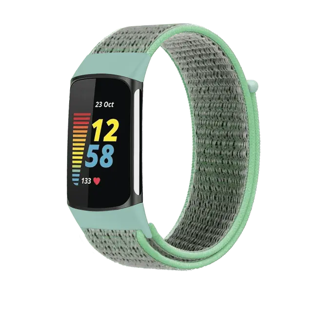 Schweißresistentes Nylon-Sportarmband für Fitbit Charge 5 | Ladung 6