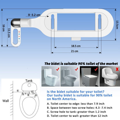 Ultra-schlank verstellbares Wasser manuelles Bidet