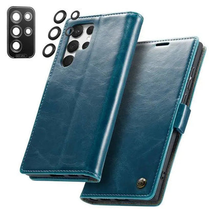 Pinnacle Premium Leder-Brieftaschenhülle für Samsung Galaxy S22 Ultra