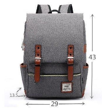 Vintage Laptop Rucksack mit USB – Schulrucksack für Uni, Reisen &amp; Alltag, 15.6 Zoll
