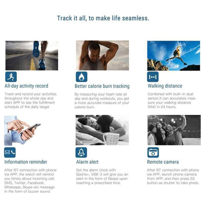 Wasserdichte Outdoor-Smartwatch IP67 – Fitness-Tracker mit Bluetooth, Schrittzähler &amp; Kamera-Fernsteuerung