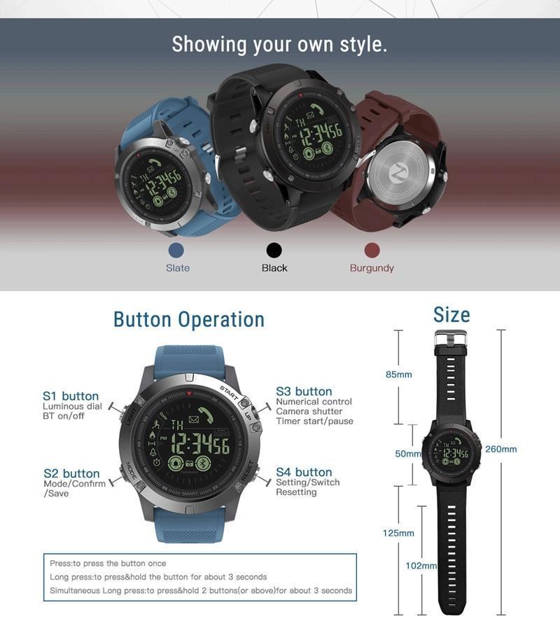 Wasserdichte Outdoor-Smartwatch IP67 – Fitness-Tracker mit Bluetooth, Schrittzähler &amp; Kamera-Fernsteuerung
