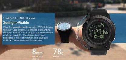 Wasserdichte Outdoor-Smartwatch IP67 – Fitness-Tracker mit Bluetooth, Schrittzähler &amp; Kamera-Fernsteuerung