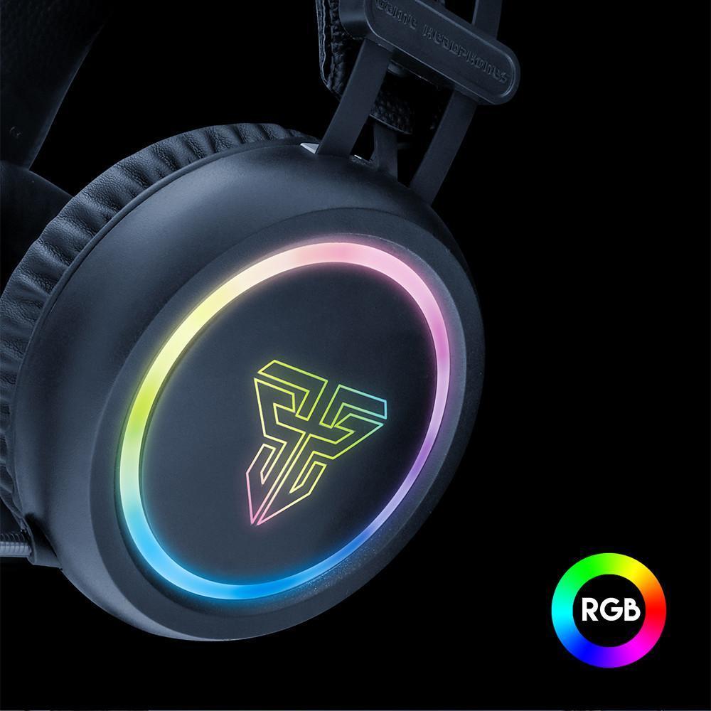 RGB Gaming-Headset mit 7.1 Surround-Sound – USB-Kopfhörer mit Mikrofon, LED &amp; Geräuschunterdrückung für PC, PS4, Xbox, Handy
