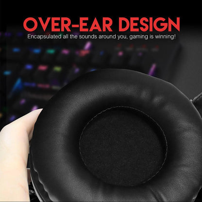 RGB Gaming-Headset mit 7.1 Surround-Sound – USB-Kopfhörer mit Mikrofon, LED &amp; Geräuschunterdrückung für PC, PS4, Xbox, Handy