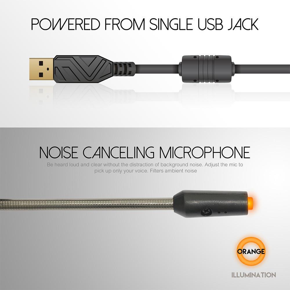 RGB Gaming-Headset mit 7.1 Surround-Sound – USB-Kopfhörer mit Mikrofon, LED &amp; Geräuschunterdrückung für PC, PS4, Xbox, Handy