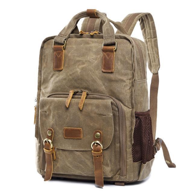 Wasserdichter gewachster Canvas Kamera Rucksack