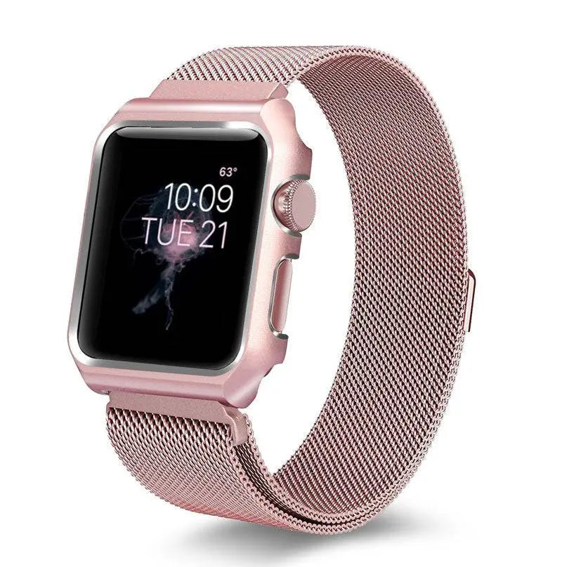 Makellos verarbeitetes Edelstahl-Mesh-Loop-Armbandgehäuse für die Apple Watch