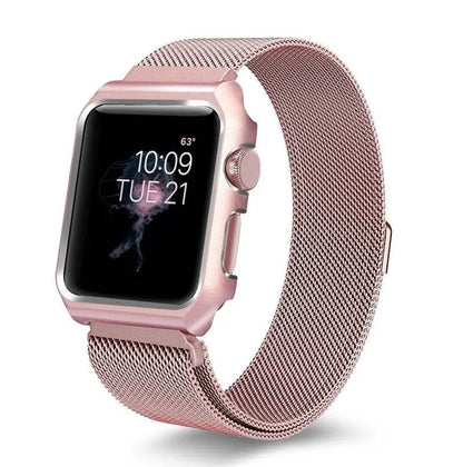 Makellos verarbeitetes Edelstahl-Mesh-Loop-Armbandgehäuse für die Apple Watch