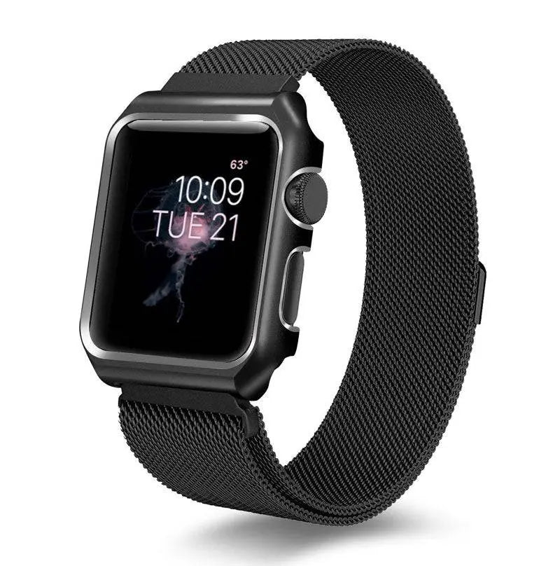 Makellos verarbeitetes Edelstahl-Mesh-Loop-Armbandgehäuse für die Apple Watch