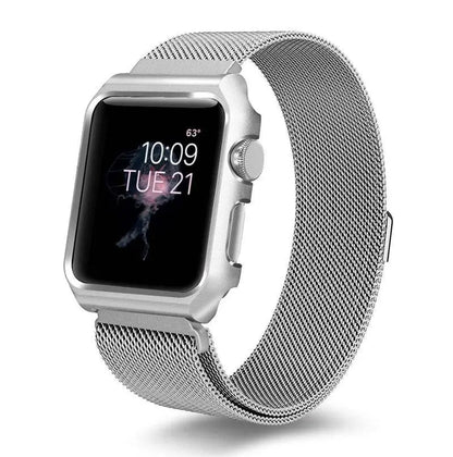 Makellos verarbeitetes Edelstahl-Mesh-Loop-Armbandgehäuse für die Apple Watch