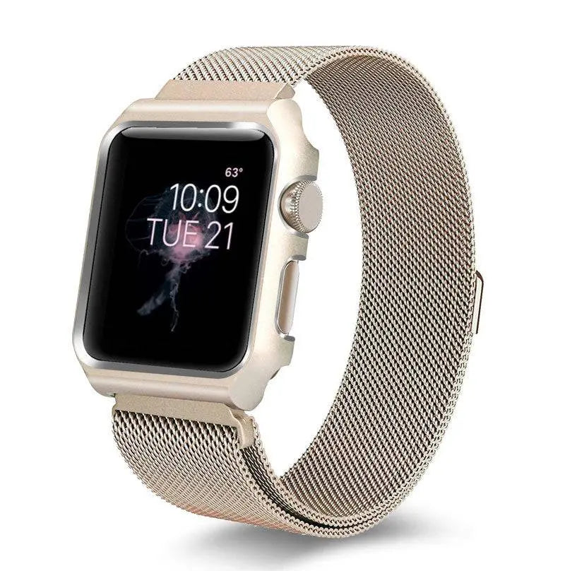 Makellos verarbeitetes Edelstahl-Mesh-Loop-Armbandgehäuse für die Apple Watch