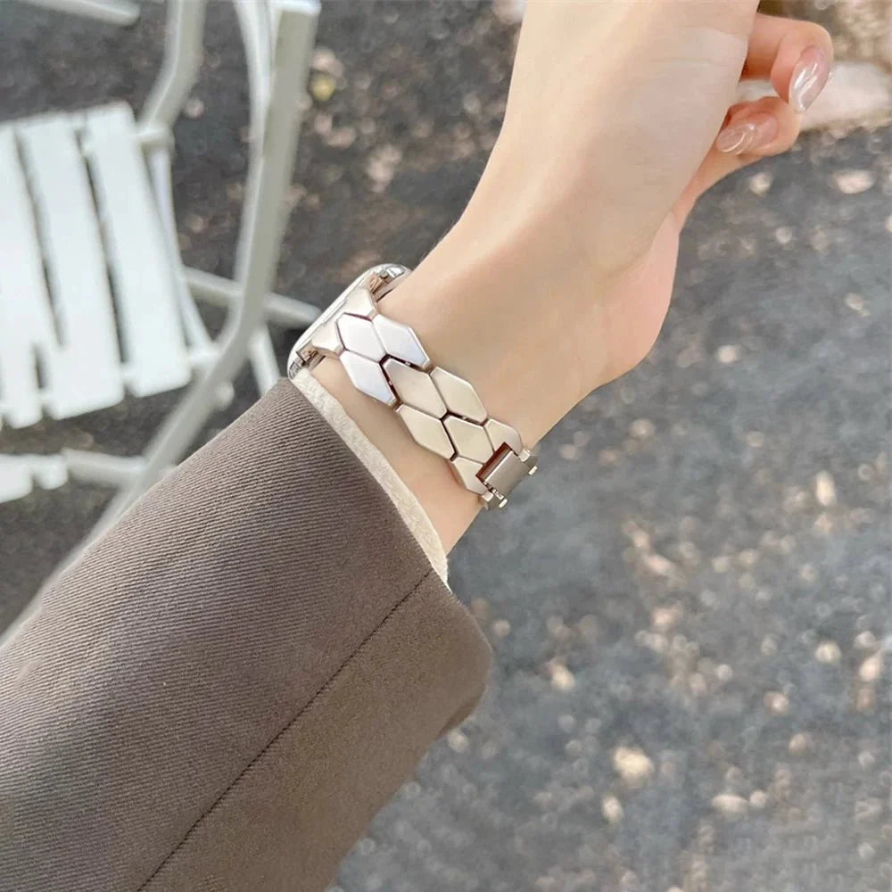RadiantGem Edelstahl Damen Armband Uhr