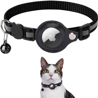 Katzenhalsband mit Sicherheitsverschluss - Reflektierend &amp; GPS-Halterung