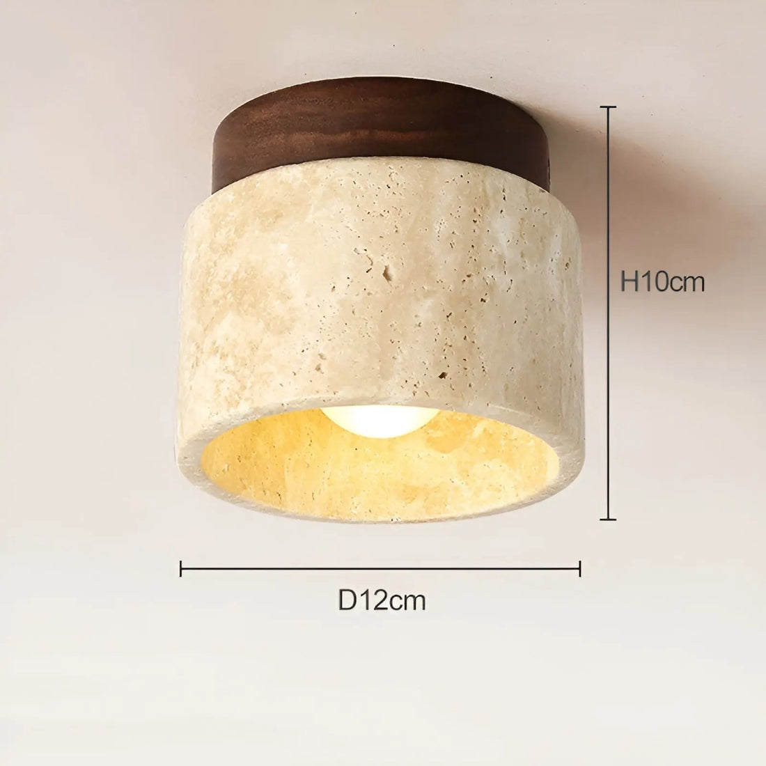 Rustikale Travertin-Deckenleuchte – Wabi-Sabi Design
