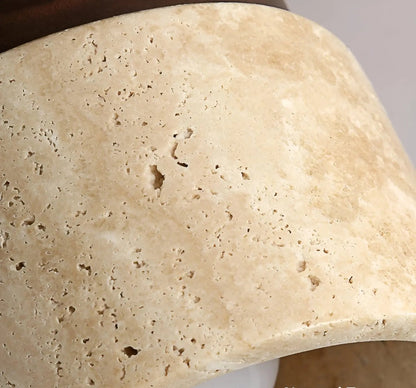 Rustikale Travertin-Deckenleuchte – Wabi-Sabi Design